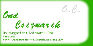 ond csizmarik business card